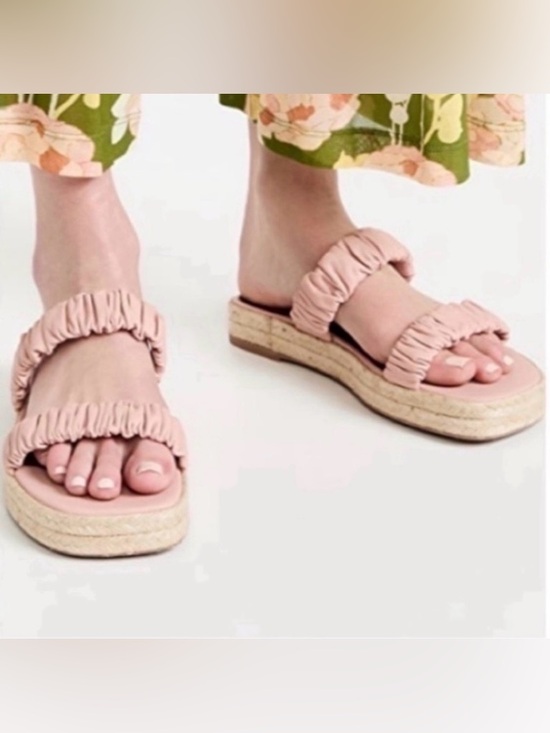 STAUD Shoes - STAUD Maya Ruched Slide Espadrille Sandal in Pink Blush. EUC.  40 (9, 9.5, 10)